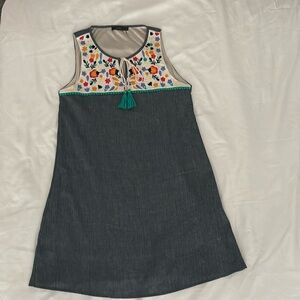 THML sleeveless chambray/floral dress